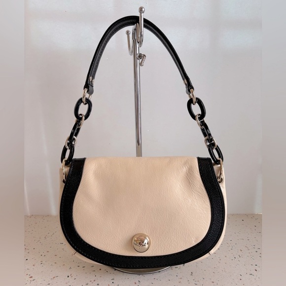 Kate Spade Leather Shoulder Handbag Cream &‎ Black - Picture 2 of 14